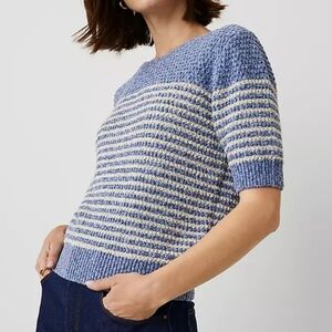Ann Taylor NWOT Marled Puff Sleeve Sweater Tee